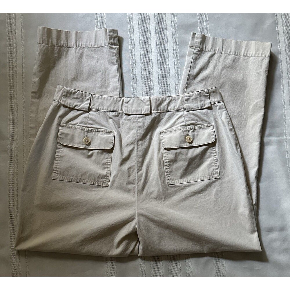Lauren Ralph Lauren Women’s Beige Utility Pants SZ 10 Straight Leg Stretch Twill - Picture 2 of 13